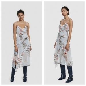 Stelen Romantic Floral Ruffle Asymmetric Dress